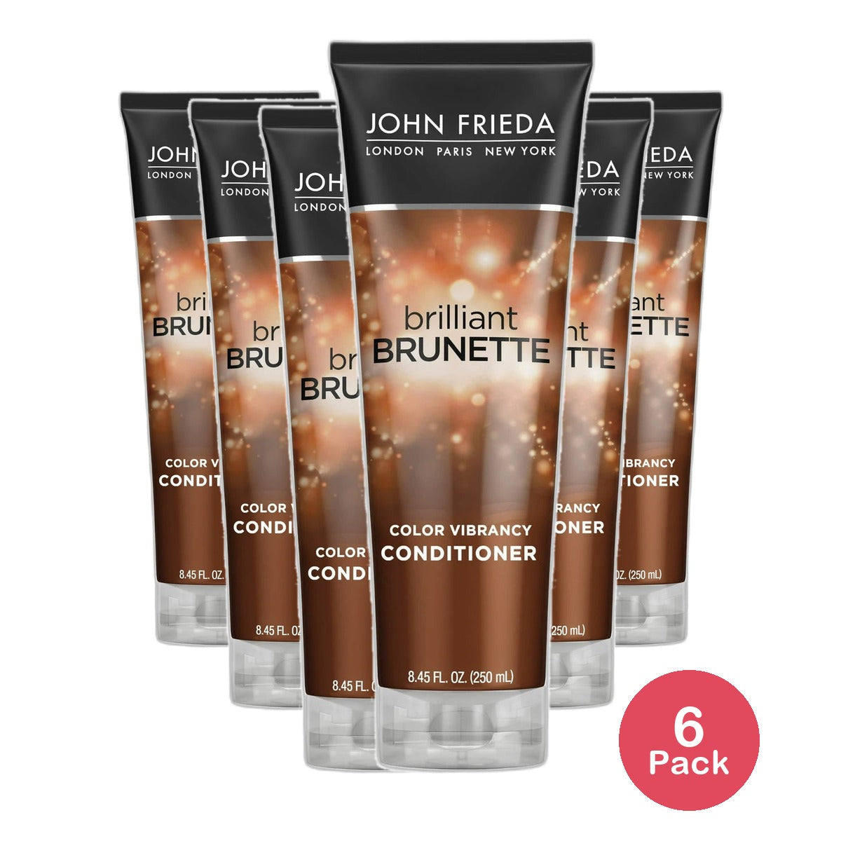 John Frieda Brillant Brunette Light Reflecting Moisturizing Conditioner Chestnut To Espresso 8.45Oz (Pack of 6)