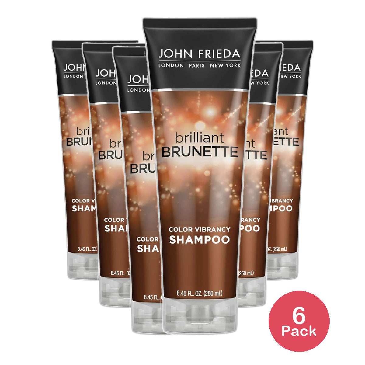John Frieda Brilliant Brunette Shine Release Moisturizing Shampoo Chestnut To Espresso 8.45Oz (Pack of 6)