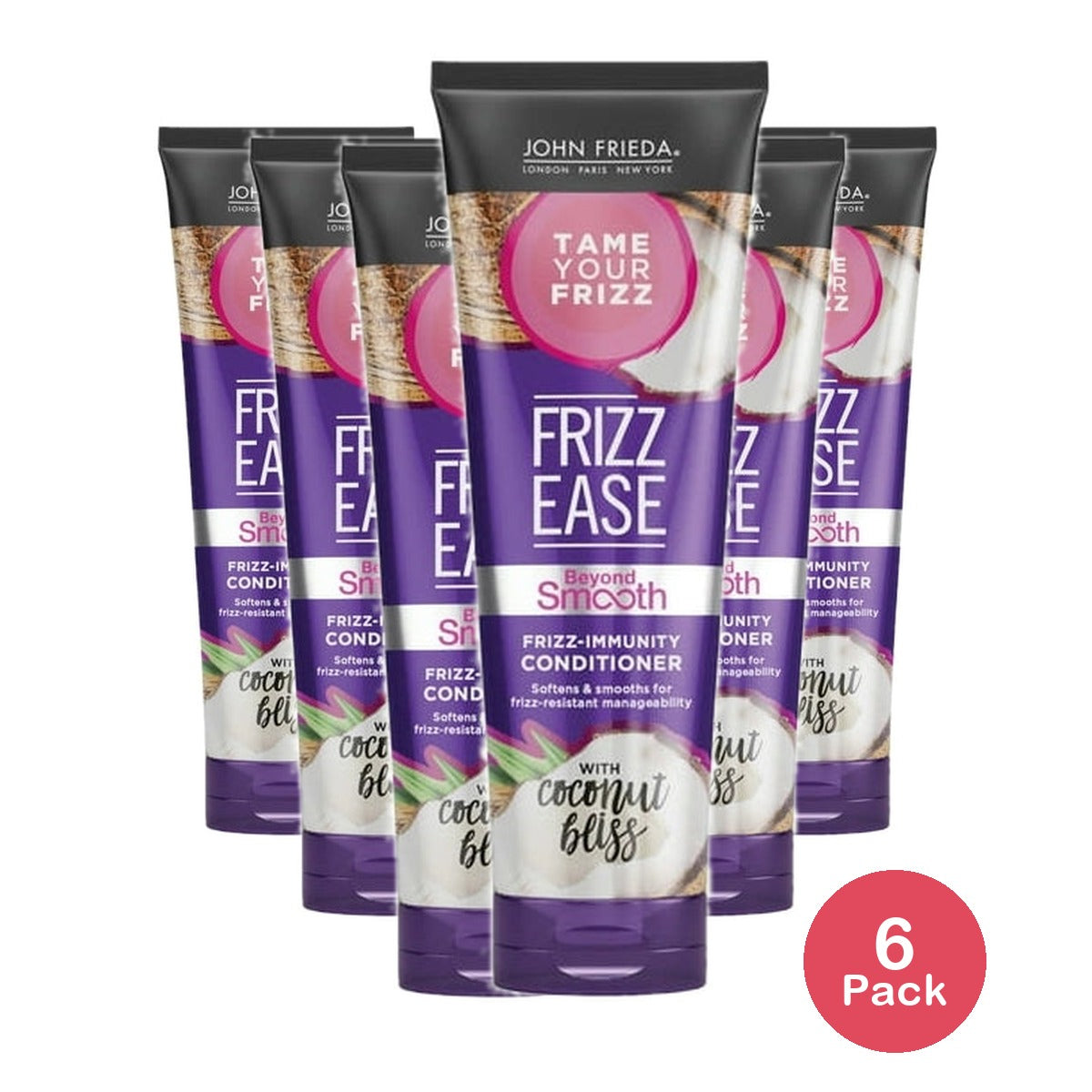 John Frieda Frizz Ease Beyond Smooth Conditioner, Anti-Humidity Conditioner Coco 8.45 oz(Pack of 6)