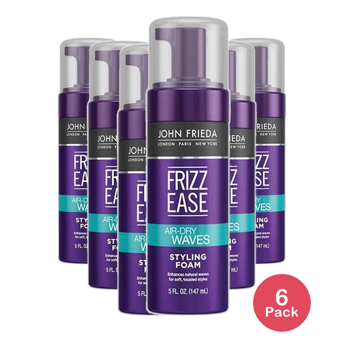 John Frieda Frizz Ease Dream Curls Air-Dry Waves Styling Foam 5Oz (Pack of 6)