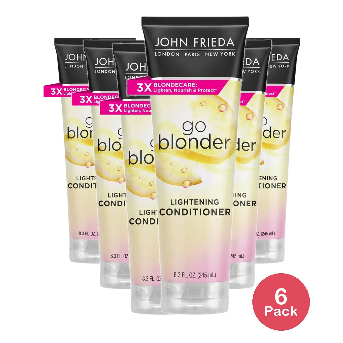 John Frieda Go Blonder Lightening Conditioner for Blonde Hair, Brighten Citrus a 8.3 Fl Oz(Pack of 6)
