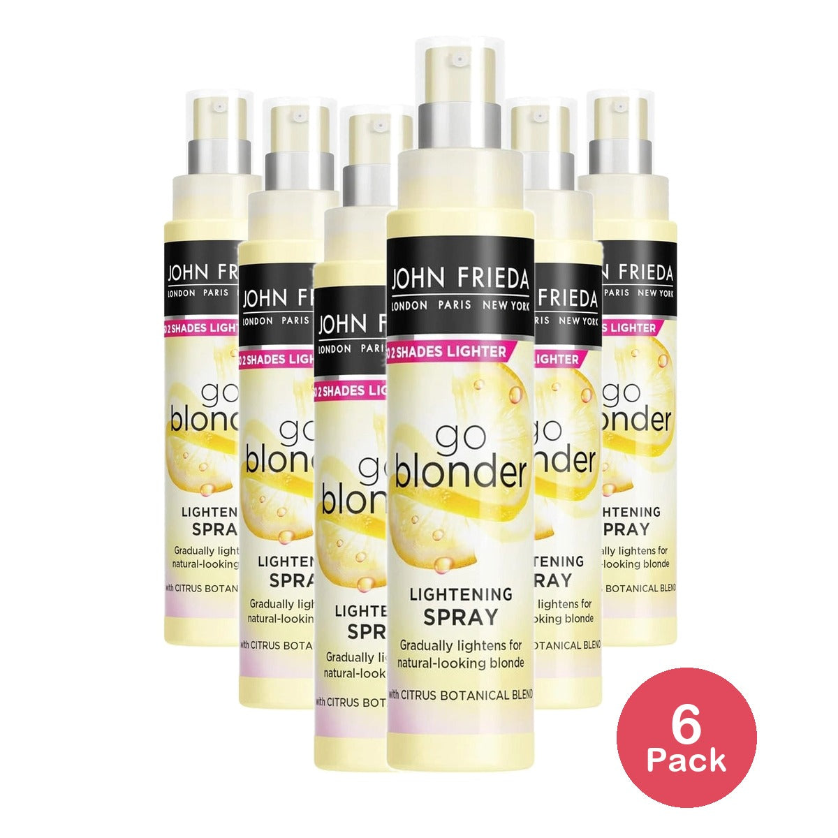 John Frieda Go Blonder Lightening Hairspray Paraben Free Blonde Styling Tone E 3.5 fl oz (Pack of 6)
