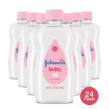 Johnson's Baby Oil, Pure Mineral Oil to Prevent Moisture Loss, Original, 14 fl Oz (Pack of 24)