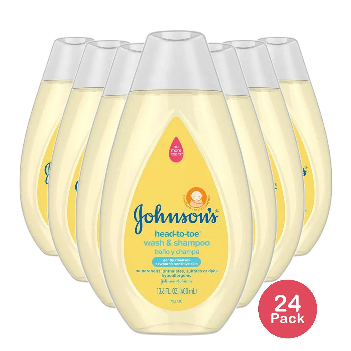 Johnsons Head To Toe Gentle Baby Body Wash And Shampoo For Sensitive Skin 13.6Oz (Pack of 24)