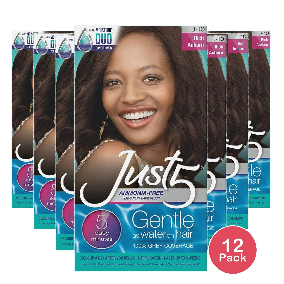 Just 5 Women's Five Minute Permanent Hair Color J-10 Rich Auburn (Pack of 12)