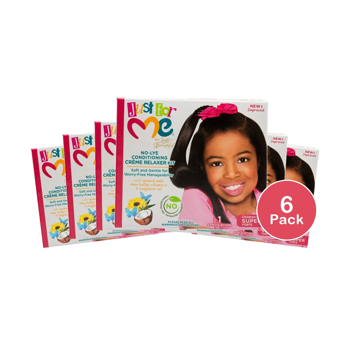 Just for Me Children's Super No-Lye Conditioning Creme RelAxer Kit 11 pc Box (Pack of 6)