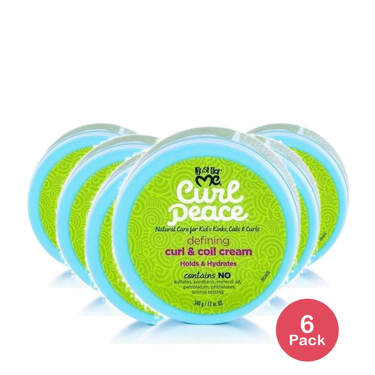 Just For Me Curl Peace Defining Curl Coil Cream 12 Oz (Pack of 6)