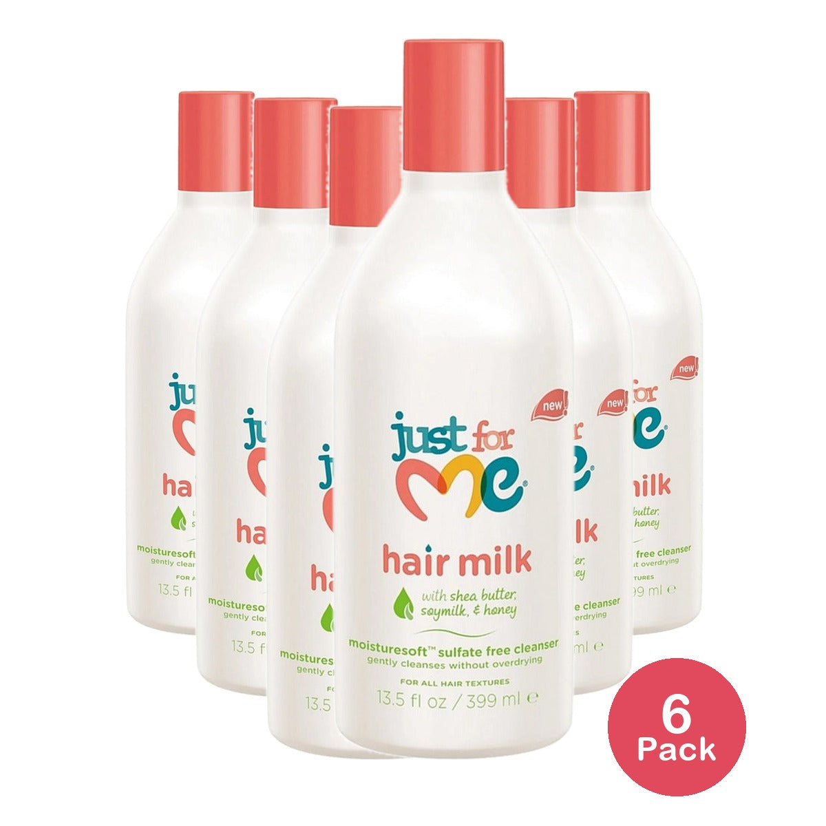 Just For Me Hair Milk Sulfate-Free Shampoo 13.5 Oz (Pack of 6)