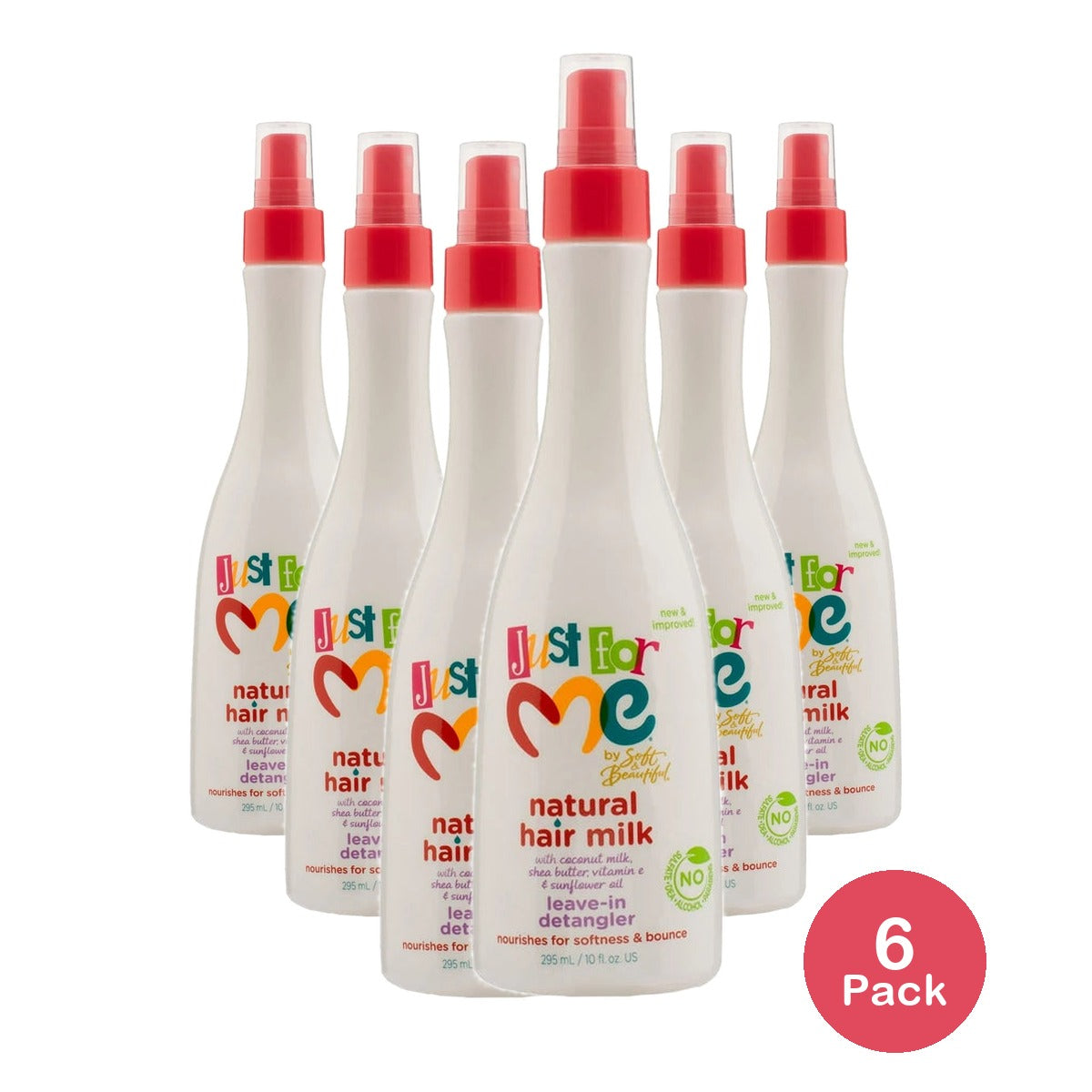 Just For Me Natural Hair Milk Moisturizing Hair Spray 10 fl oz for Kids Unisex (Pack of 6)