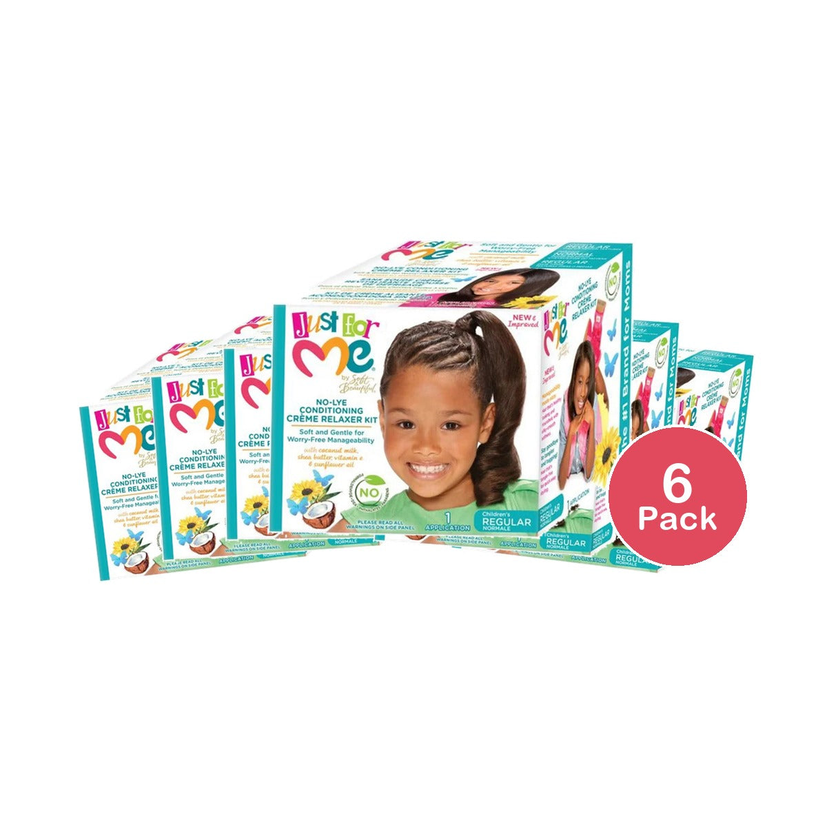 Just For Me No-Lye Conditioning Crème RelAxer Kit (Pack of 6)