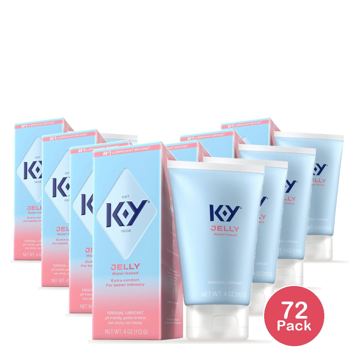 K-Y Jelly Personal Water-Based Lubricant 4 Oz (Pack of 72)