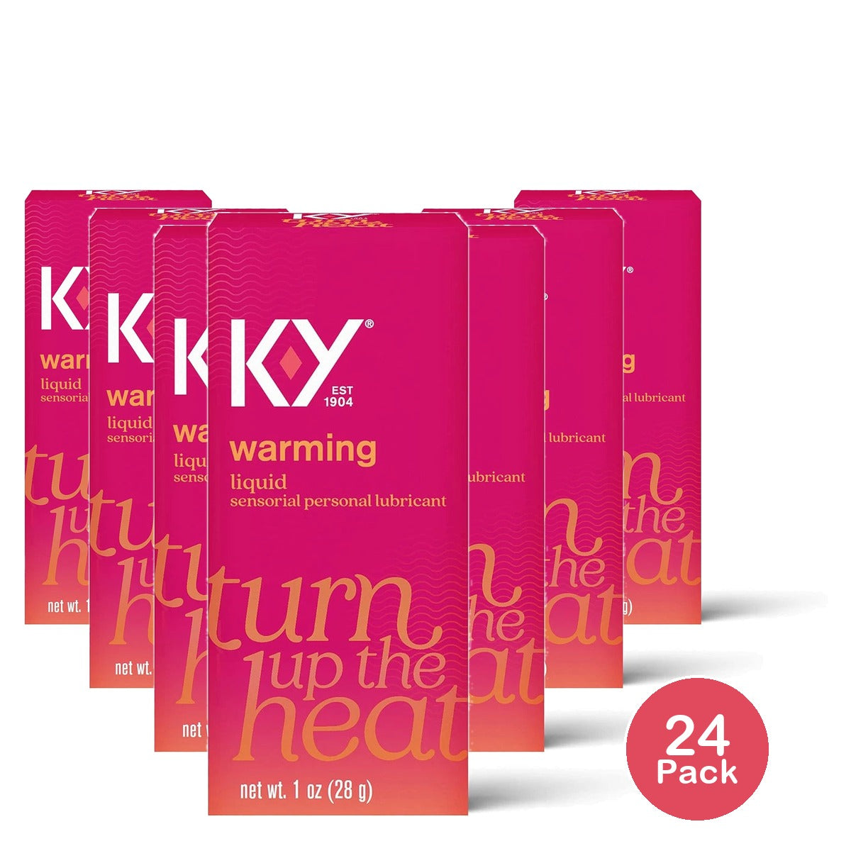 K-Y Warming Liquid Lube Sensorial Personal Lubricant Glycerin Based Formula's 1 Oz (Pack of 24)
