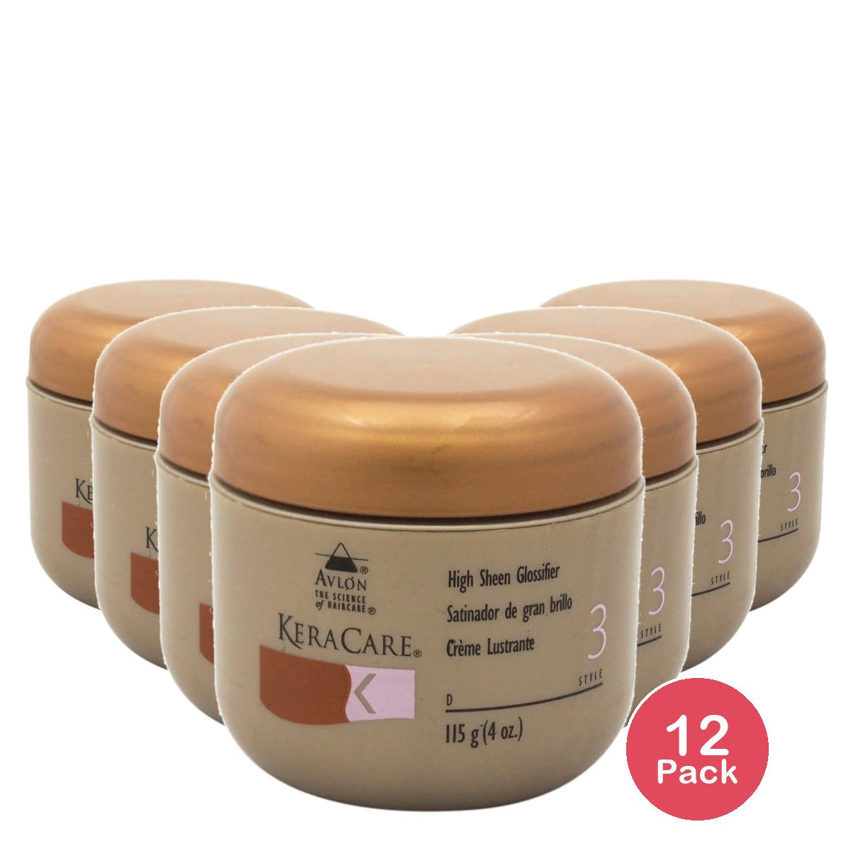 KeraCare High Sheen Glossifier by Avlon for Unisex - 4 oz Cream 3.9 Oz (Pack of 12)