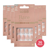 KISS Bare but Better Premium Press-On Nails ‘Slay’ Nude Short Almond 33 Ct (Pack of 36)