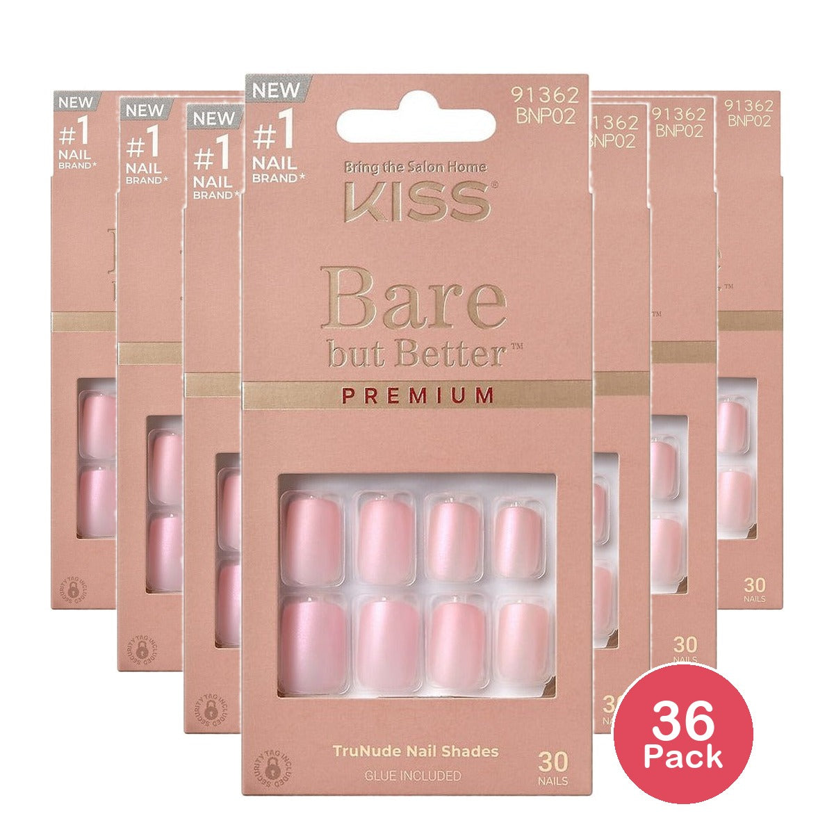 KISS Bare But Better Premium Press-On Nails Spicy (Pack of 36)