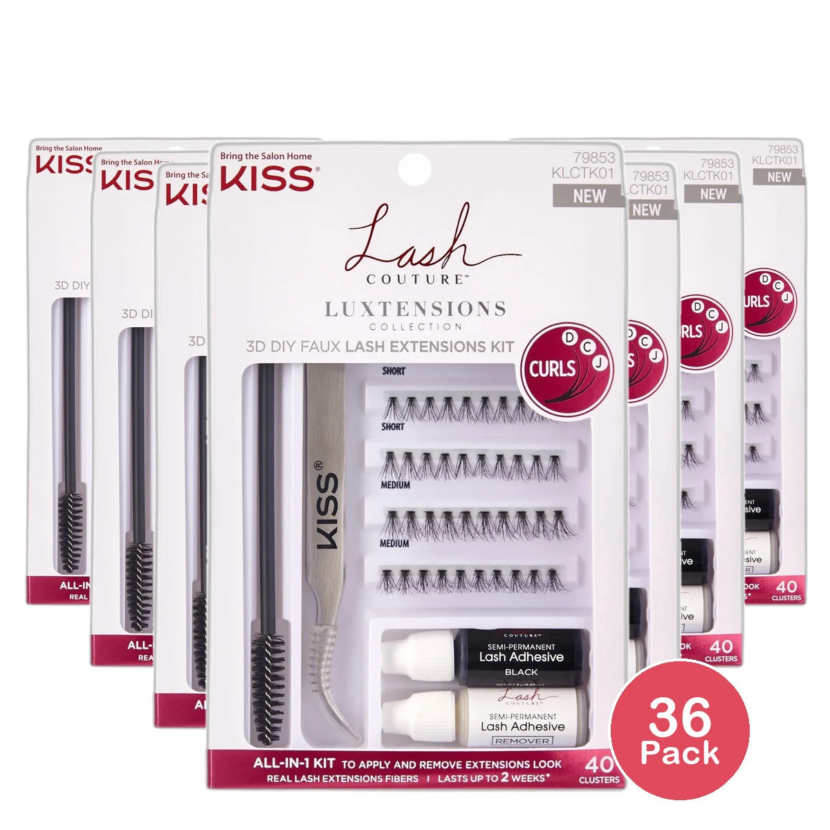 Kiss Lash Couture Luxtension Cluster Kit 5.29oz (Pack of 36)