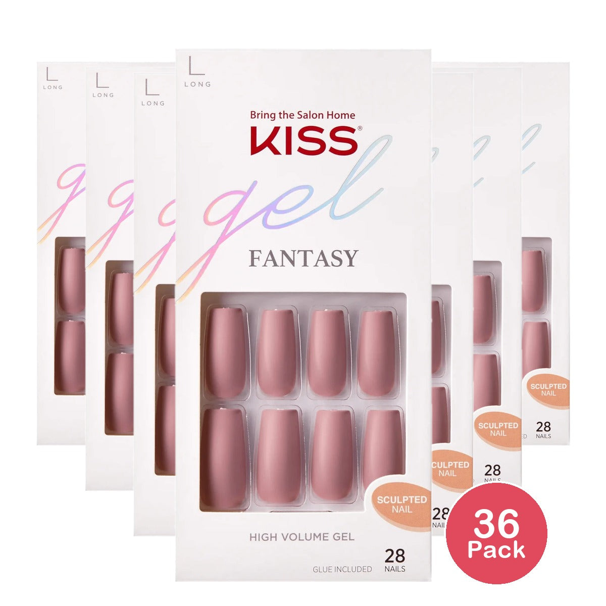 Kiss Nails Gel Ready To Wear Fake Nails Modern Art 0.63oz (Pack of 36)
