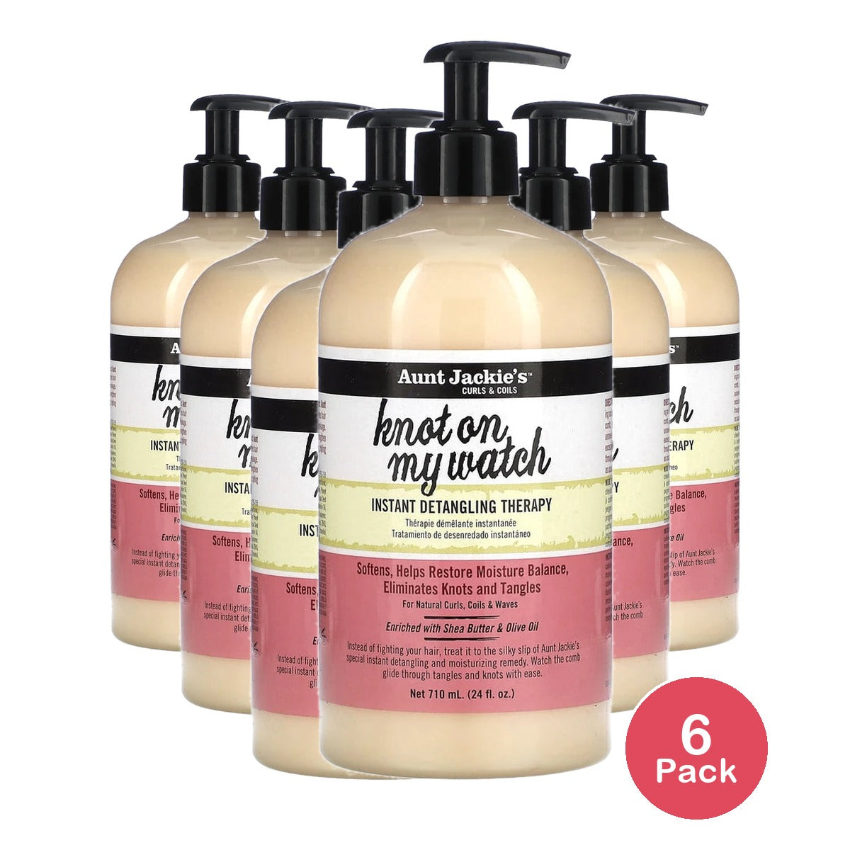 Knot On My Watch Instant Detangling Therapy 24 fl oz (710 ml) Aunt Jackie's C (Pack of 6)