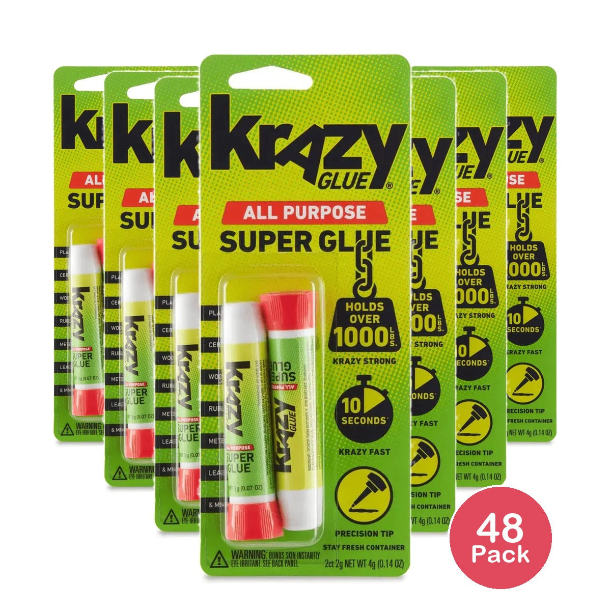 Krazy Glue Kg517 Instant Krazy Glue All Purpose Tube 2 Count 0.14Oz (Pack Of 48)