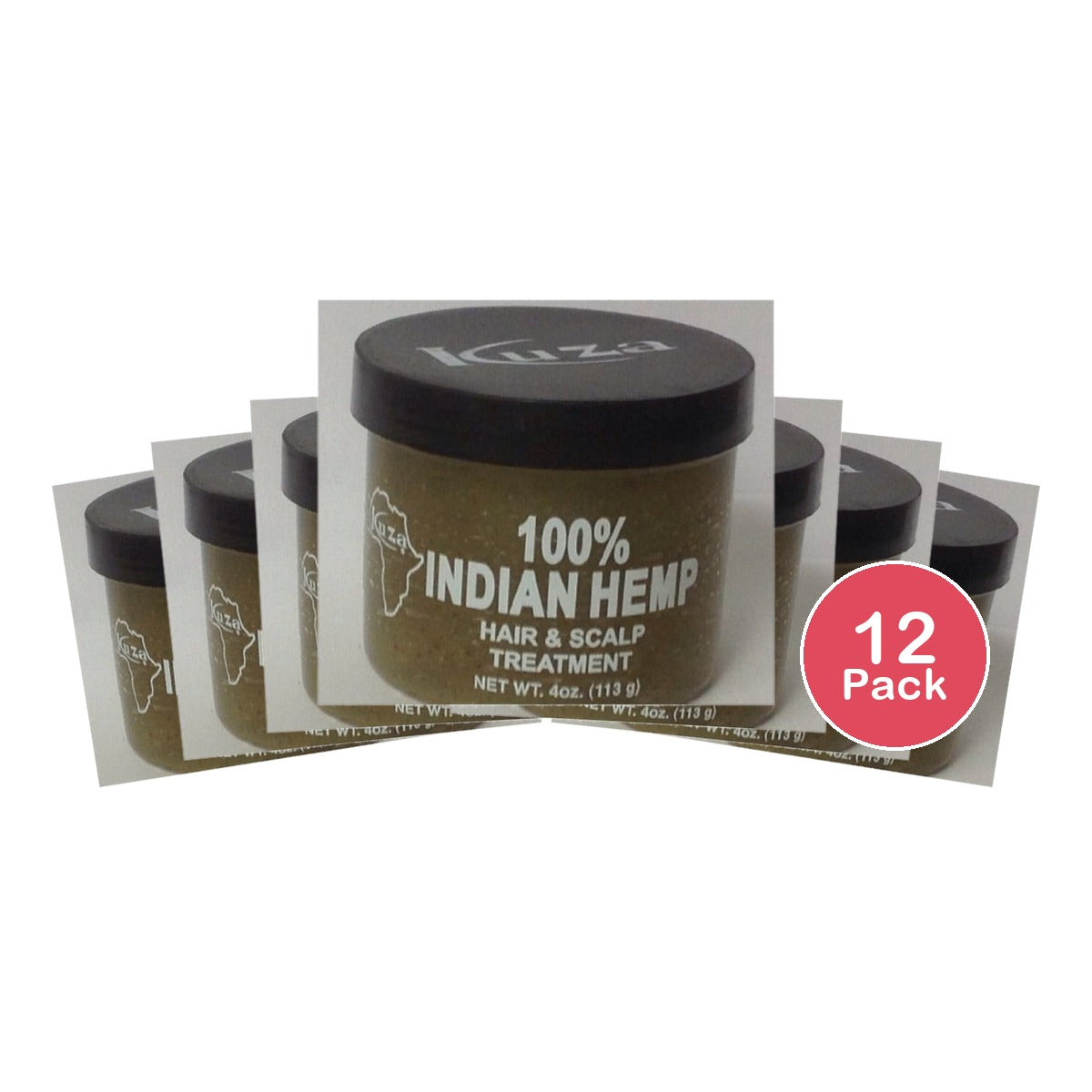 Kuza 100% Indian Hemp Hair & Scalp Treatment 4 Oz (Pack of 12)