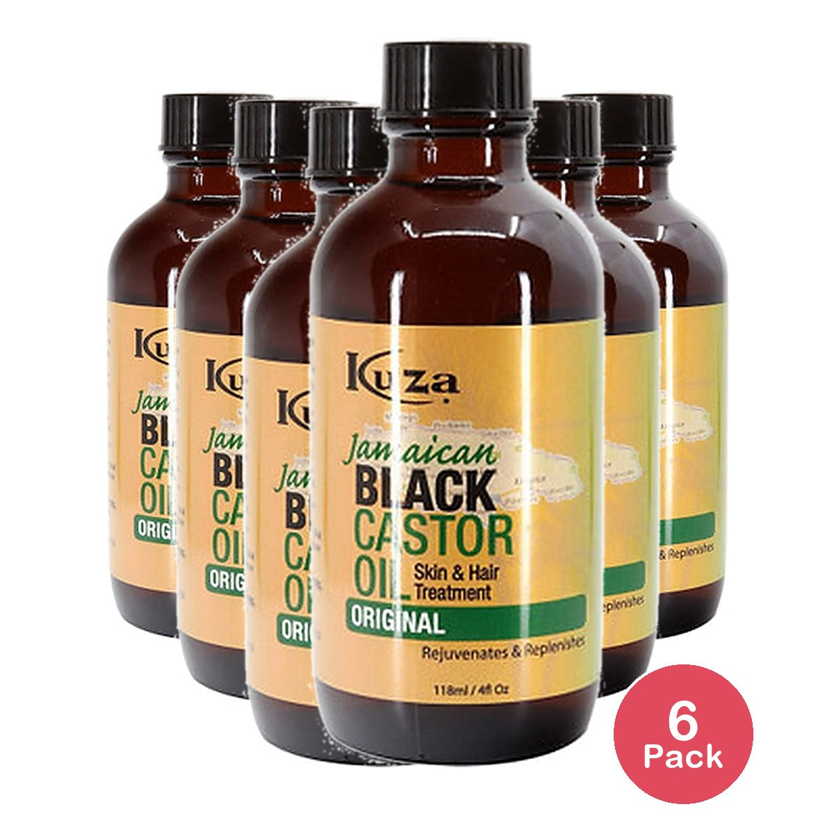 Kuza Jamaican Black Castor Oil Coconut 4 Oz (Pack of 6)