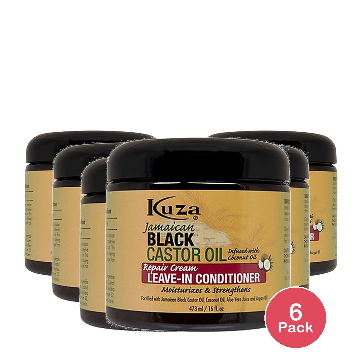 Kuza Jamaican Castor Oil Leave-In Conditioner 16 Oz (Pack of 6)