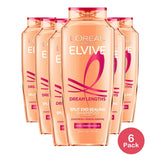 L'Oreal Paris Elvive Dream Lengths Damaged Hair Repairing Shampoo Squeeze 12.5 fl oz (Pack of 6)
