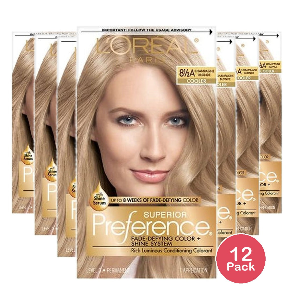 L'Oreal Paris Superior Preference Fade-Defying Permanent Hair Color 3C Cool Dar (Pack of 12)