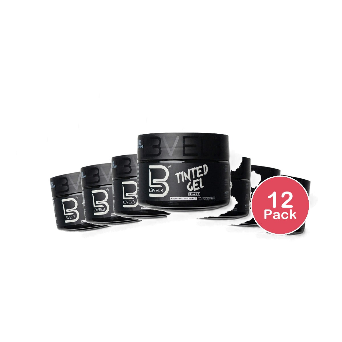 L3VEL3 Tinted Gel Black 8.45 Oz (Pack of 12)