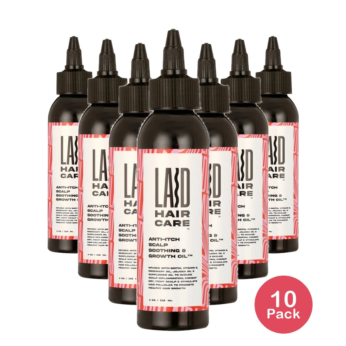 LAID Hair Care Anti-Itch Scalp Soothing Growth Oil 4 Oz (Pack of 10)
