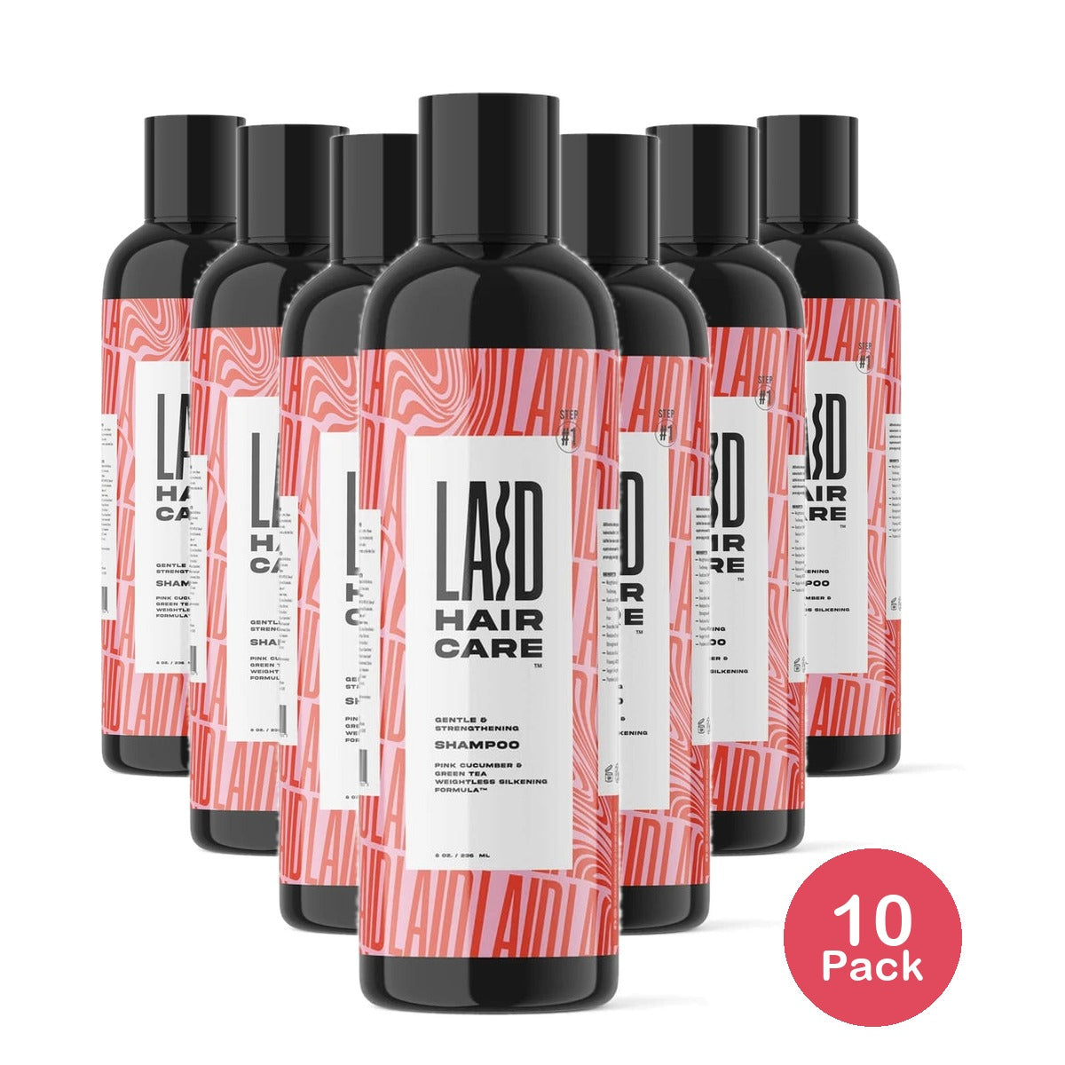 LAID Hair Care Pink Cucumber & Green Tea Weightless Silkening Silk Me Out Shampo 8 Oz (Pack of 10)