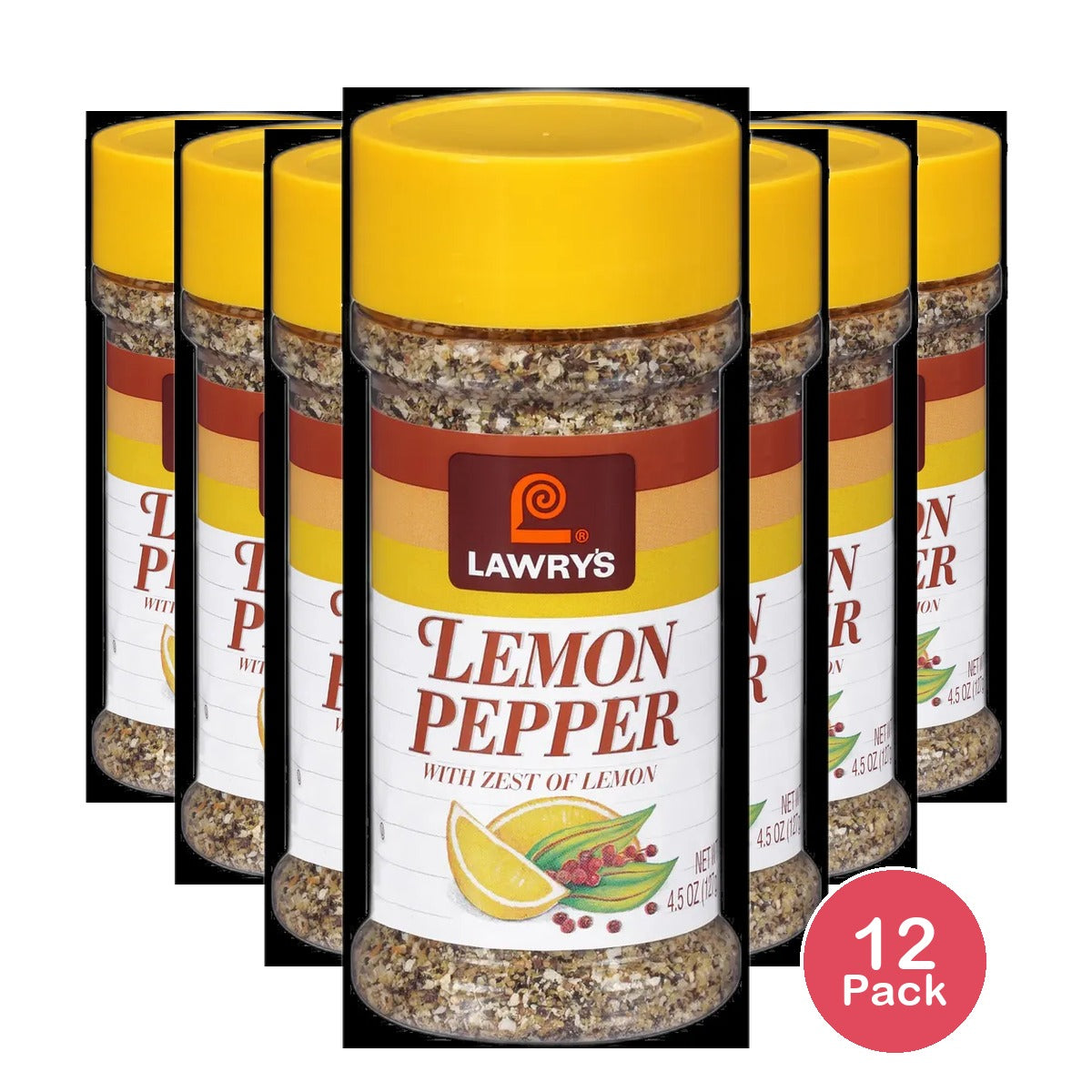 Lawry's Lemon Pepper with Zest of Lemon 4.5 oz (Pack of 12)
