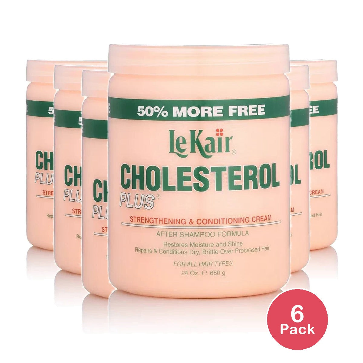 LeKair Cholesterol Plus Strengthening & Conditioning Cream - 24 fl oz 24 Oz (Pack of 6)