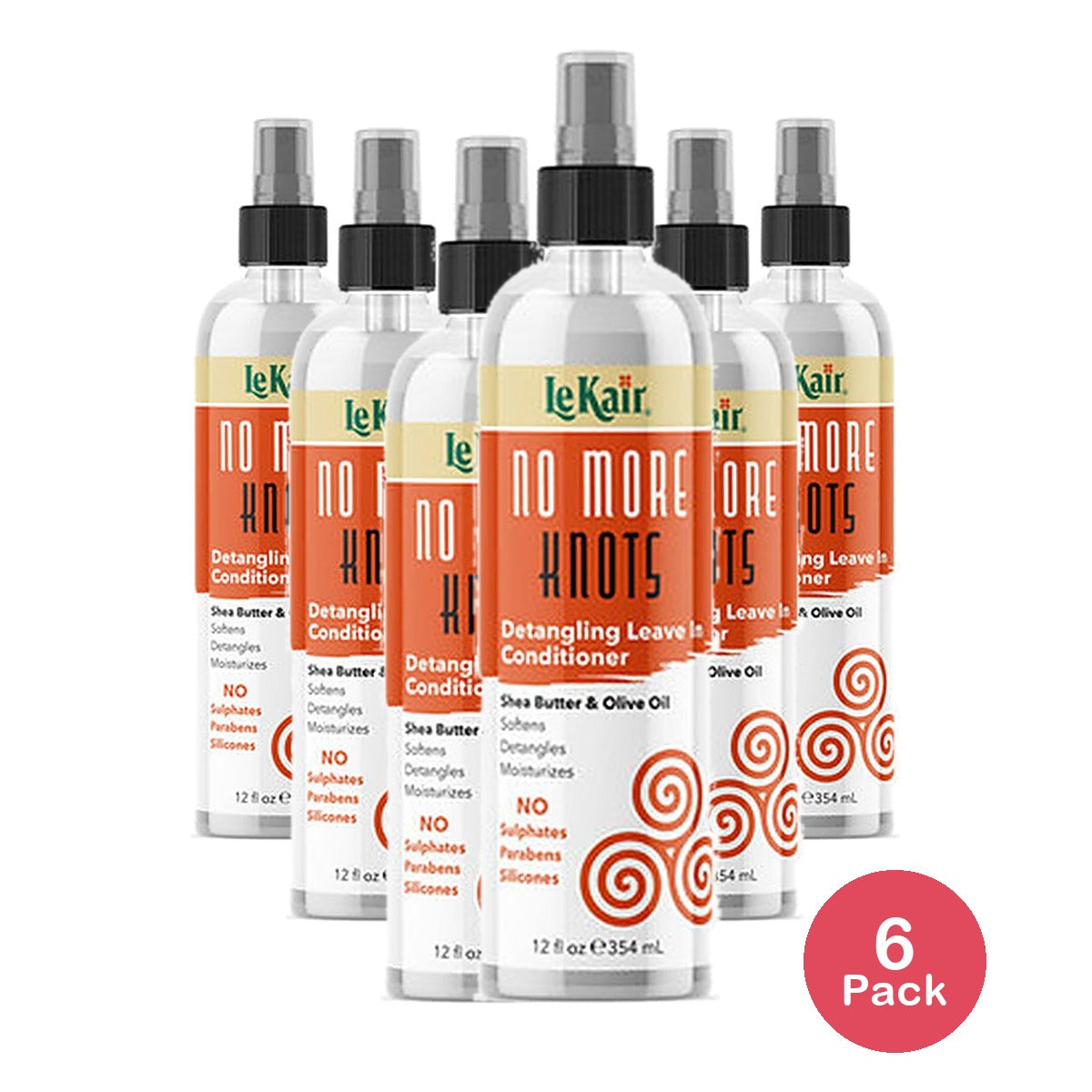 Lekair No More Knots Leave-In 12 Oz (Pack of 6)