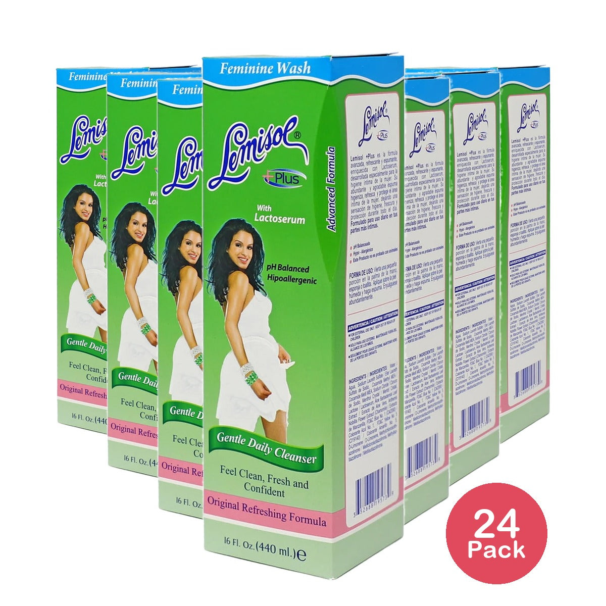 Lemisol Feminine Wash Plus Gentle Daily Cleanser 16 fl oz (Pack of 24)