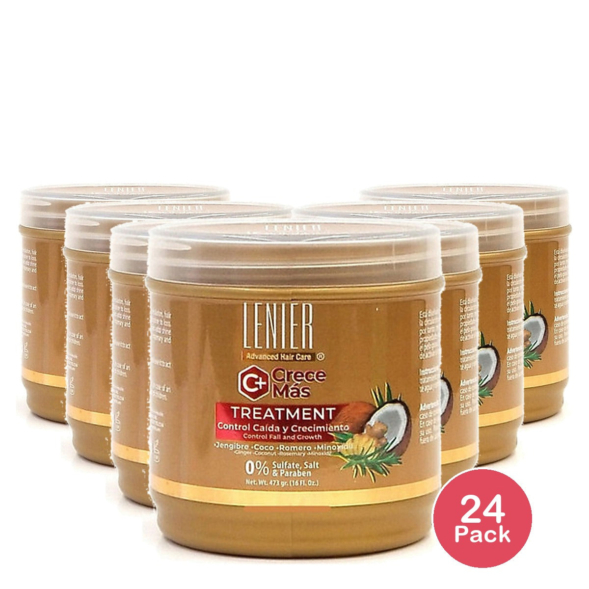 Lenier Crece Mas Hair Treatment 16 Oz (Pack of 24)