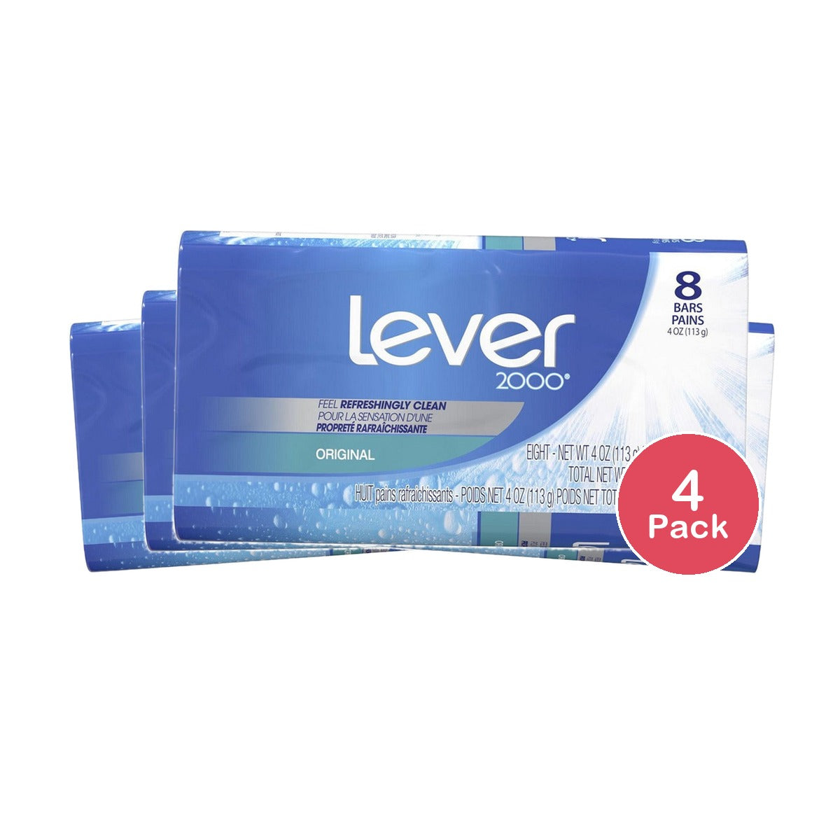 Lever 2000 Original Bar Soap 3.75 Oz (Pack of 4)