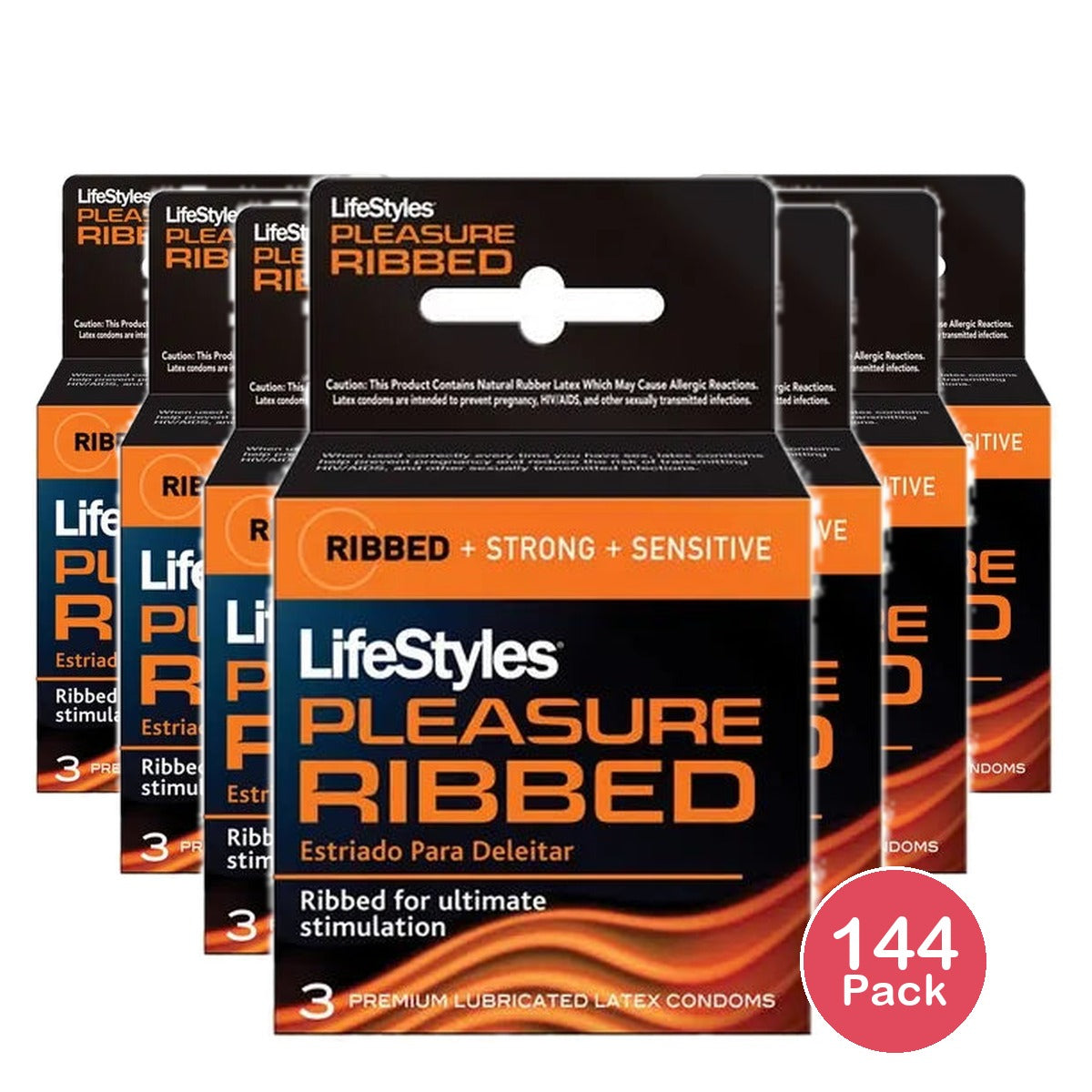 Lifestyles Classic Collection Ultra Sensitive Ribbed Condoms3 Ea 0.7oz (Pack of 144)