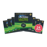 LifeStyles Ultra Sensitive Natural Feeling Lubricated Latex Condoms 0.7oz (Pack of 24)
