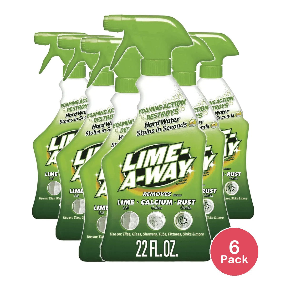 Lime-A-Way Lime Calcium Rust Cleaner Turbo Foam 22Oz (Pack of 6)