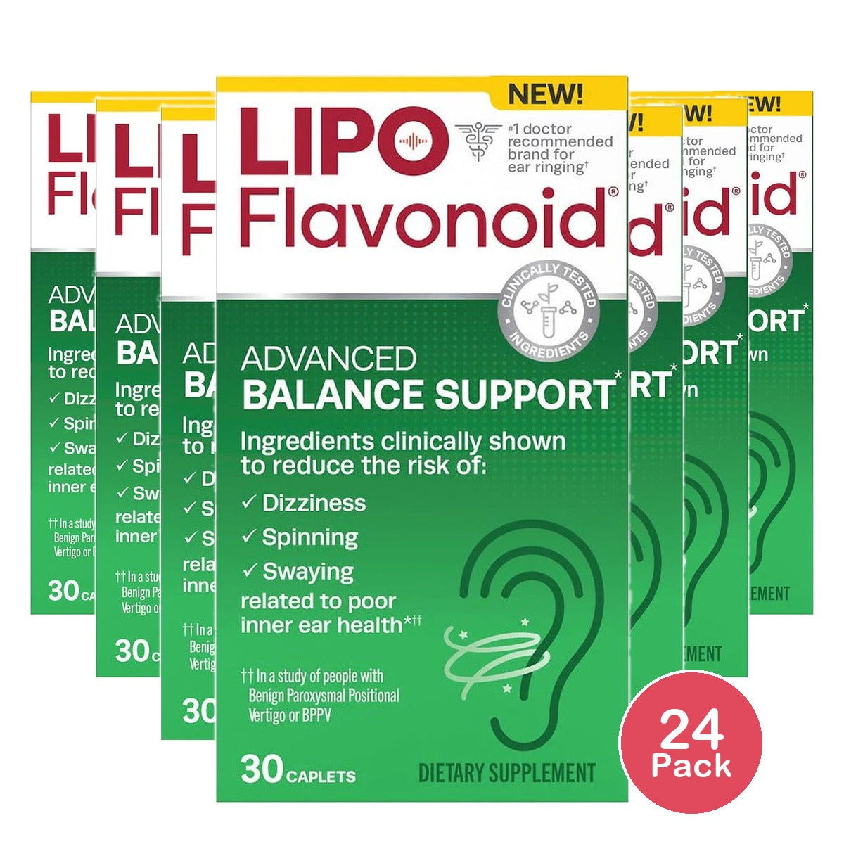Lipo-Flavonoid Advanced Inner Ear Balance Support 30ct (Pack of 24)