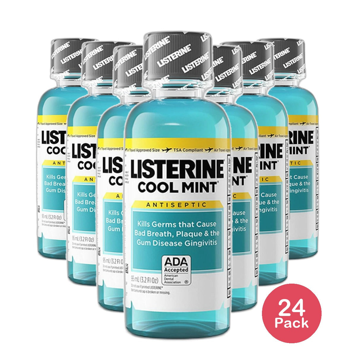 Listerine Antiseptic Mouthwash Cool Mint95 Ml 3.2Oz (Pack of 24)