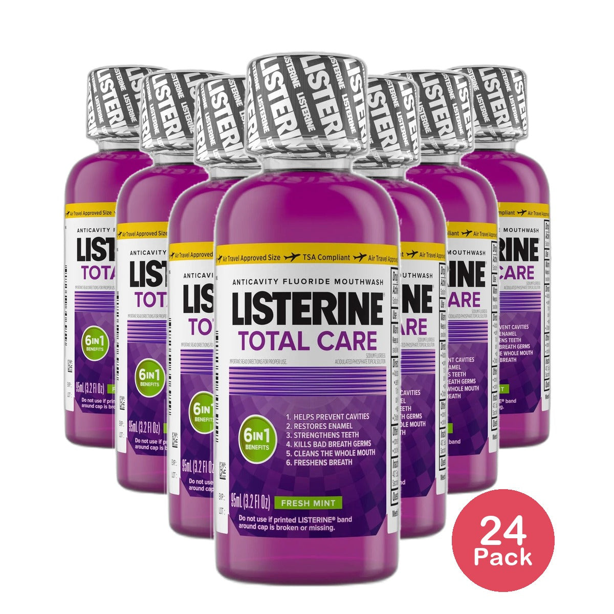 Listerine Total Care Anticavity Mouthwash Fresh Mint96 Ml 3.2Oz (Pack of 24)