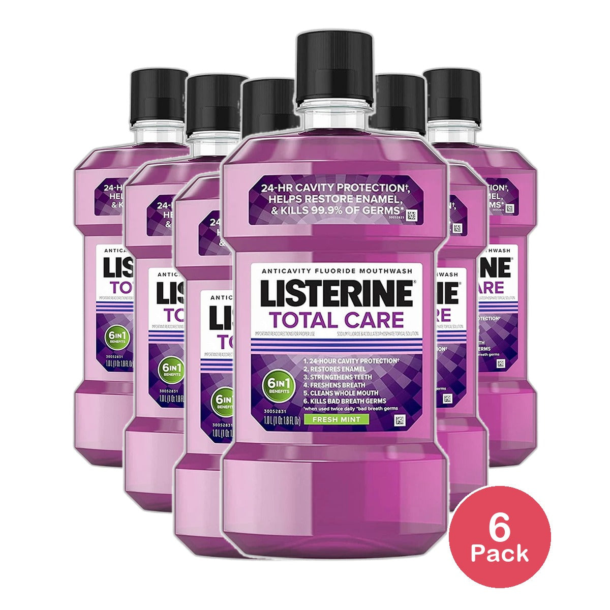 Listerine Total Care Teeth Defense Anticavity Mouthwash1 Litre 1.8Oz (Pack Of 6)