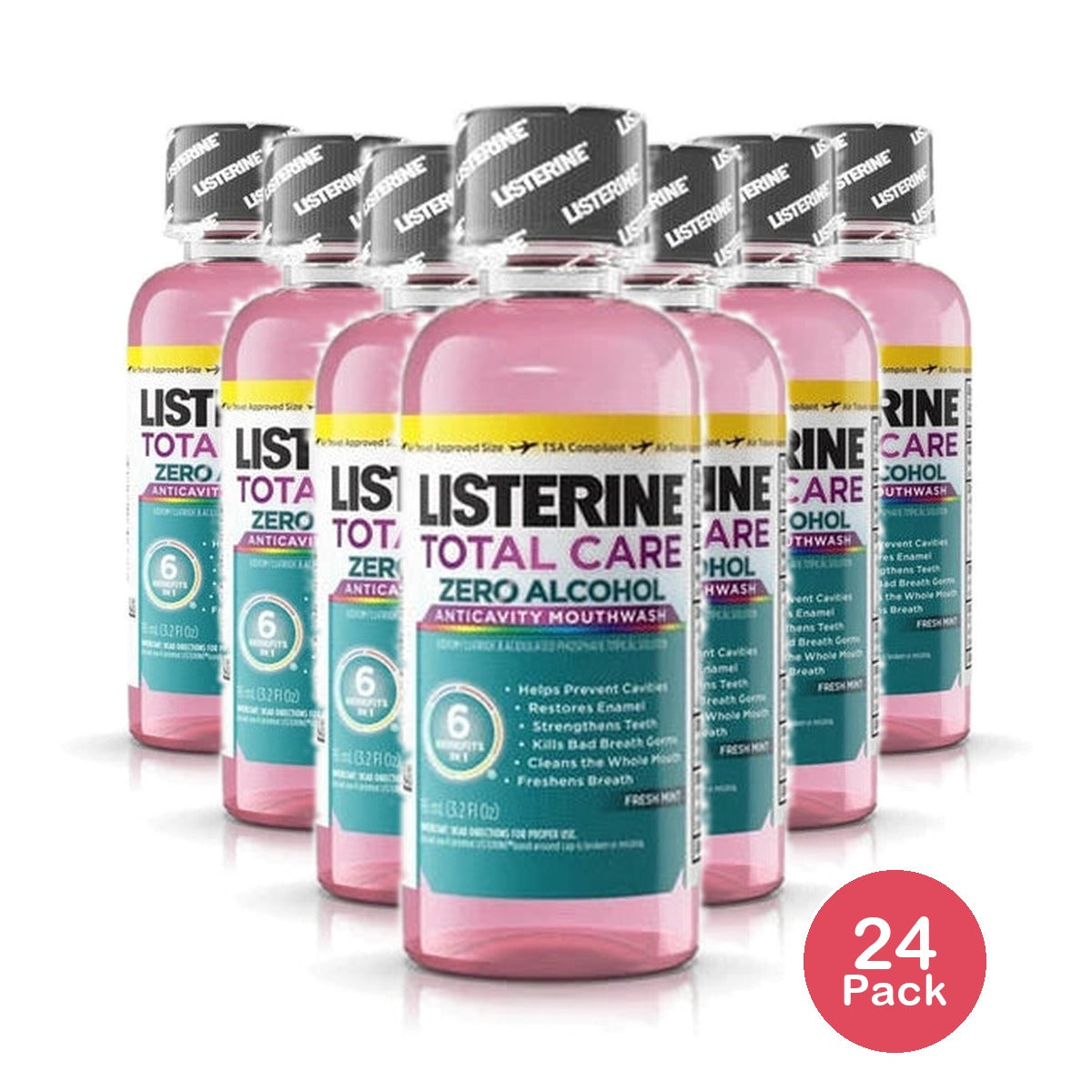Listerine Total Care Zero, Fresh Mint, 3.2 Oz (Pack of 24)