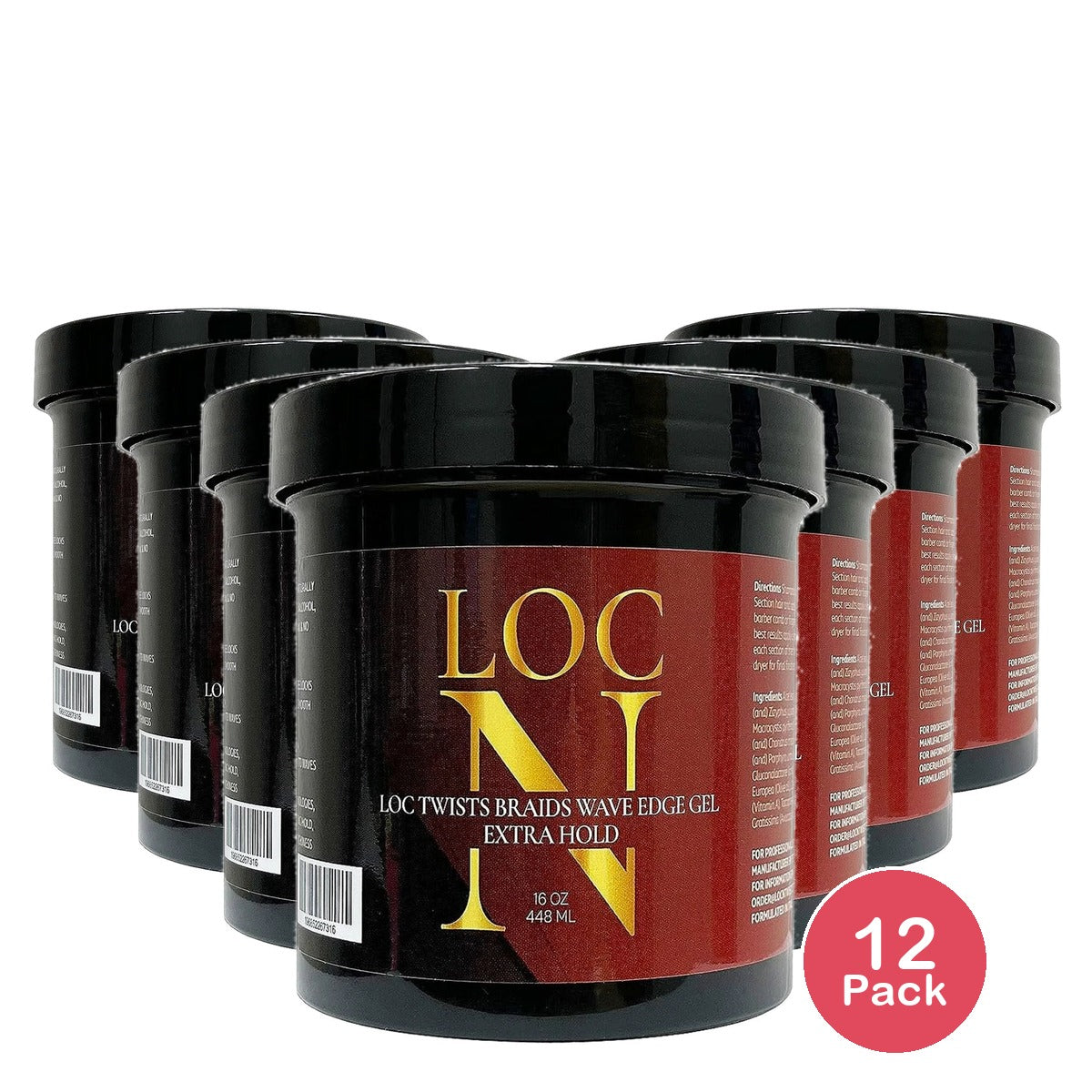 Loc N Twist Braid Edge Gel Extra Hold 16oz (Pack of 12)