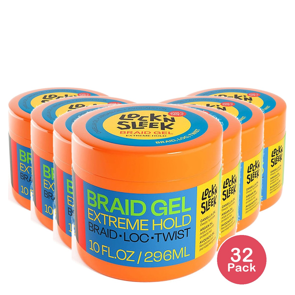 Lock'n Sleek Braid Gel 10 Oz (Pack of 32)