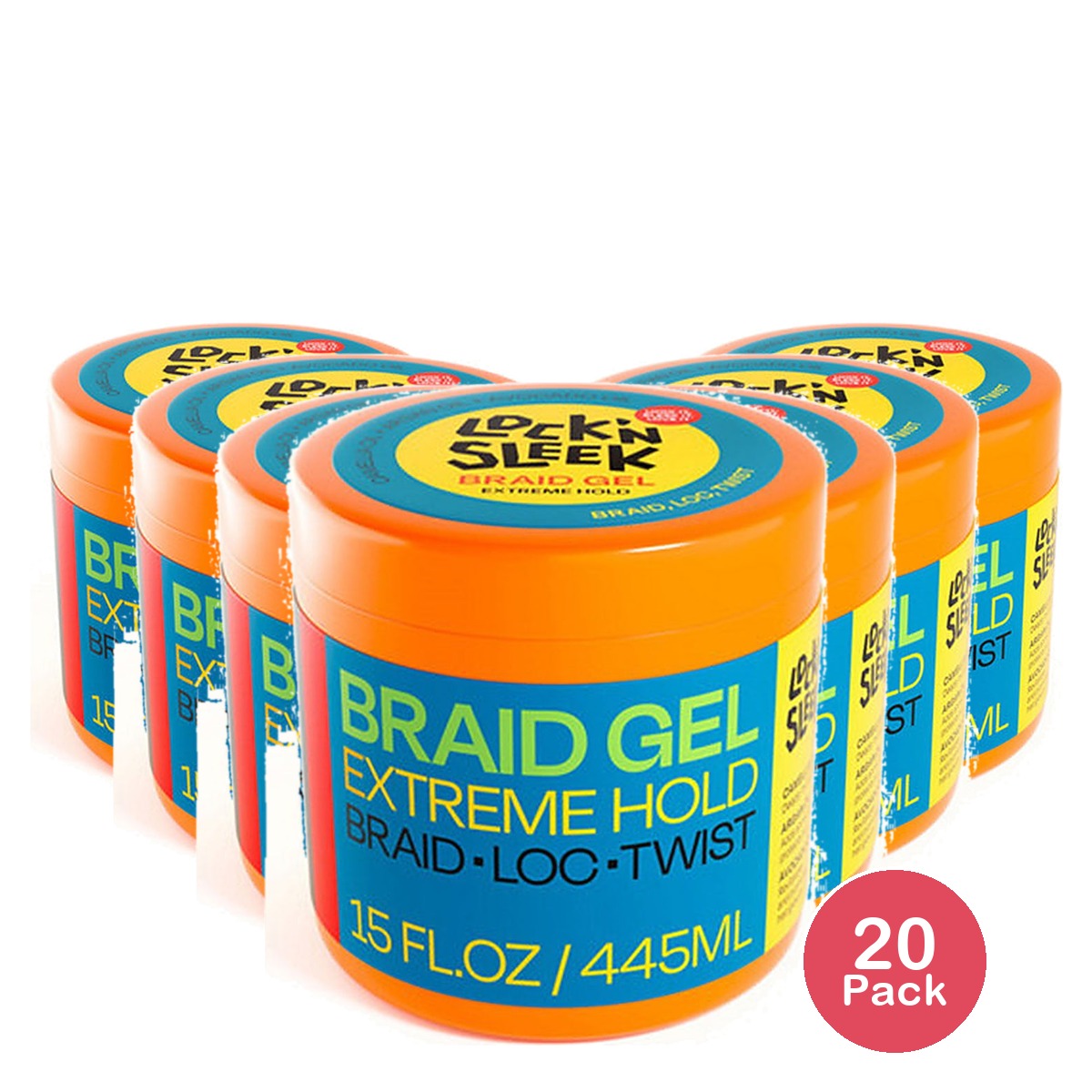 Lock'n Sleek Braid Gel 15 Oz (Pack of 20)