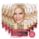 Loreal Excellence Triple Protection Hair Color Creme 9 Natural Blonde 10.4oz (Pack of 12)