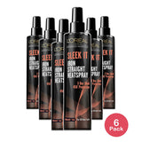 Loreal Paris Advanced Hair Style Sleek It Iron Straight Heat Hair Spray 5.7Oz (Pack of 6)